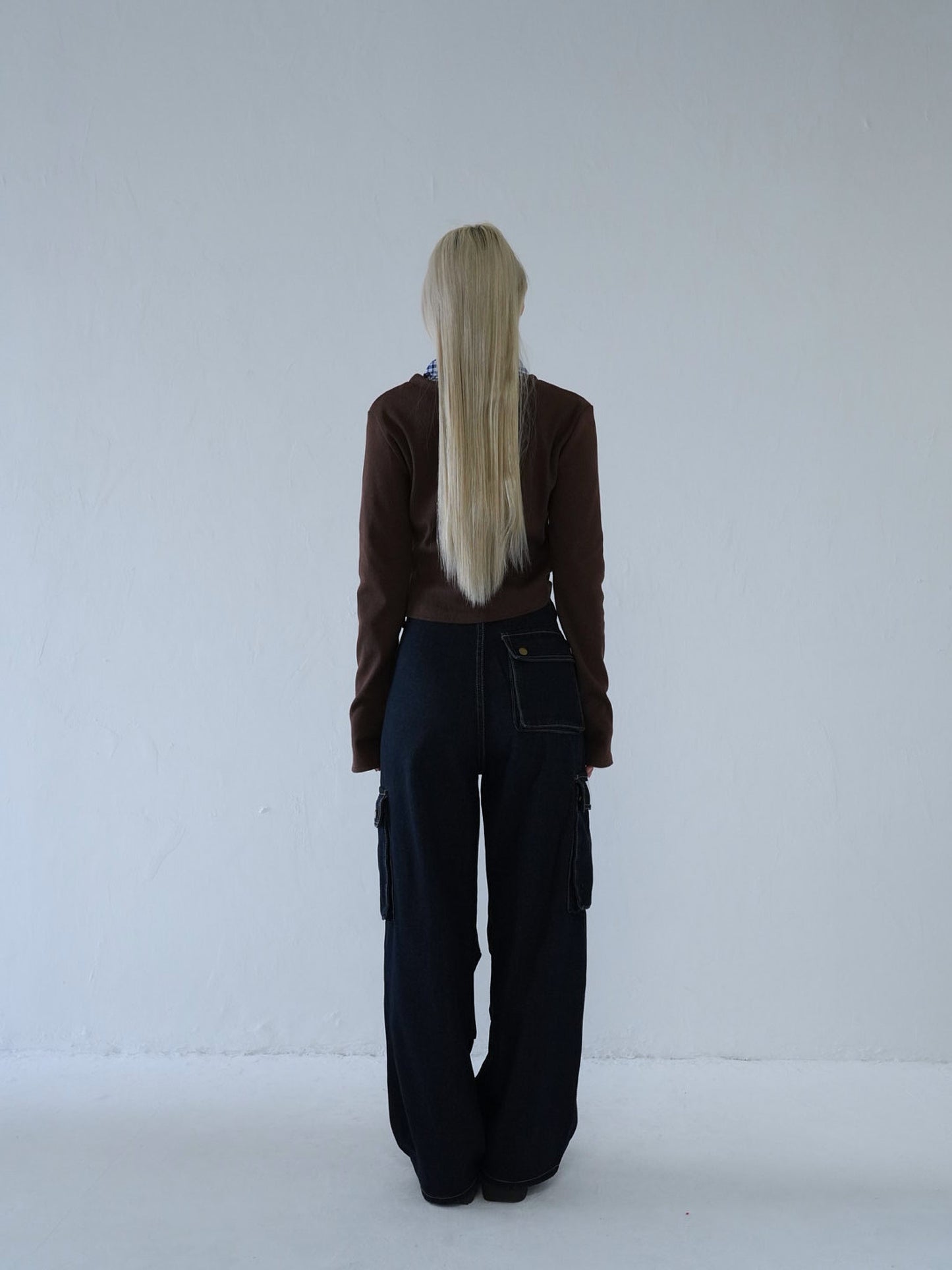 dark denim cargo pants