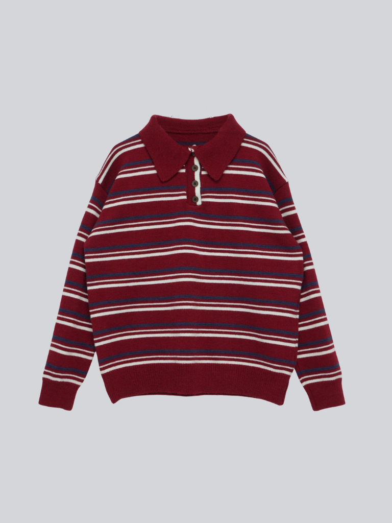 retro stripe collar knit