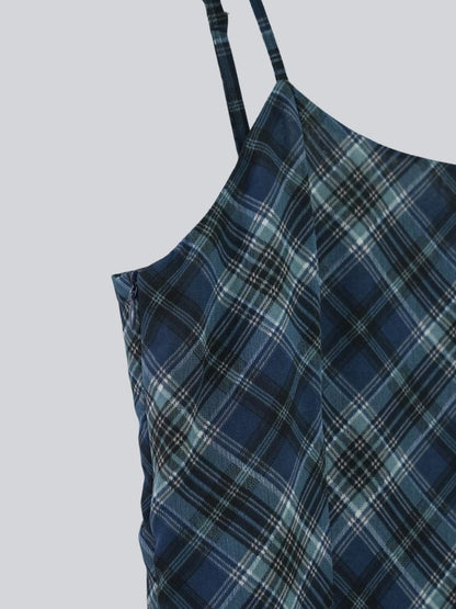 tie set check cami one piece