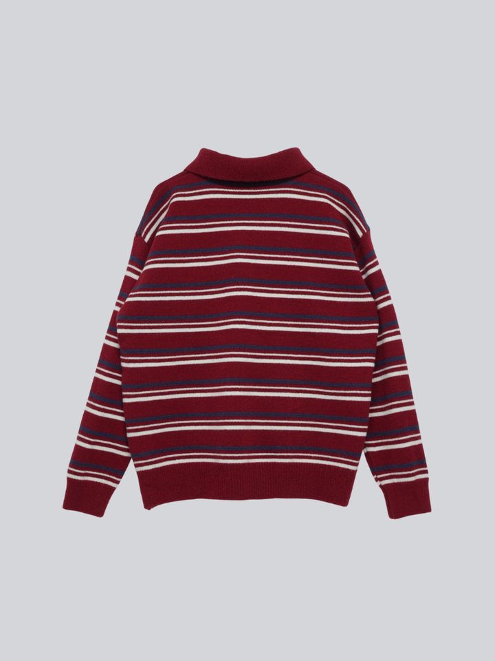 retro stripe collar knit
