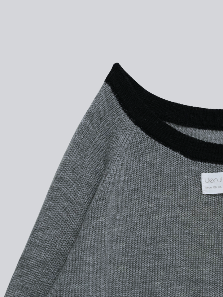 【 10月上旬発送予定 】contrast trim rib knit top