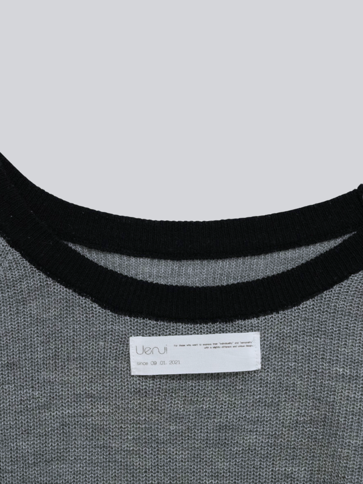 【 10月上旬発送予定 】contrast trim rib knit top