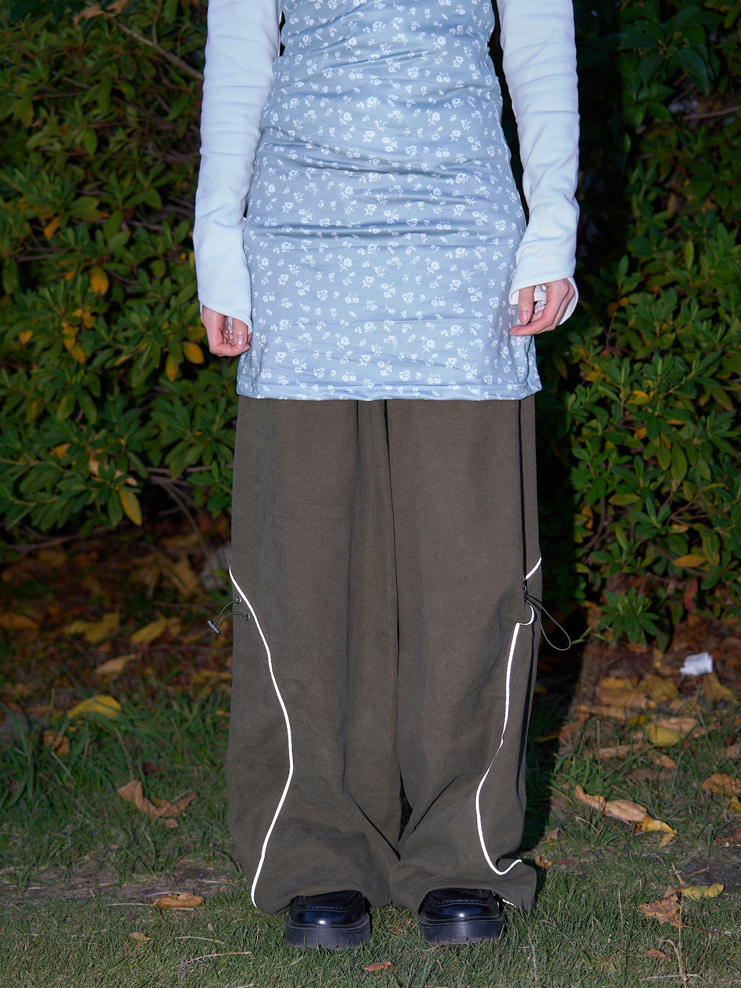 stitch line wide pants
