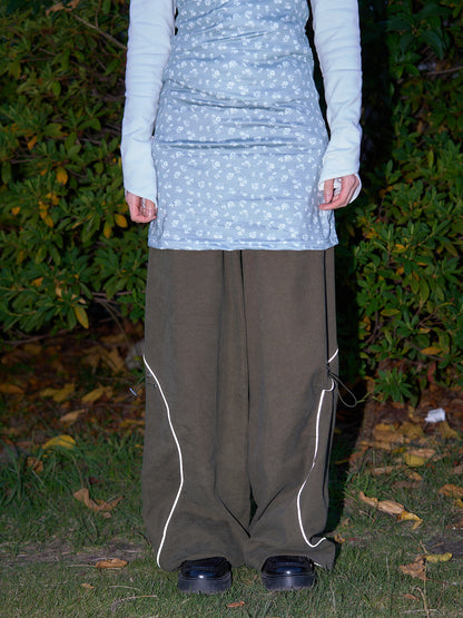 stitch line wide pants