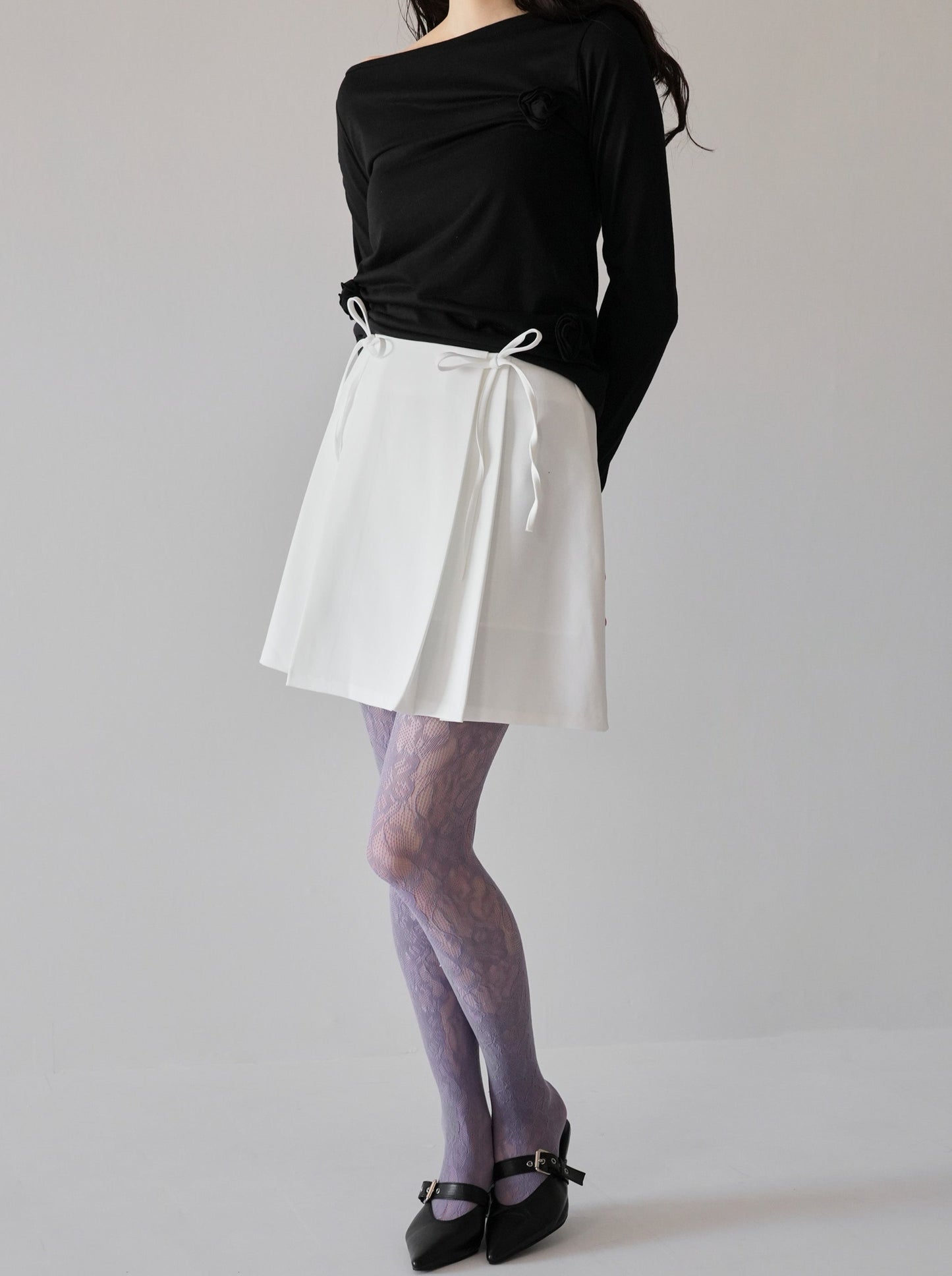 waste ribbon mini skirt