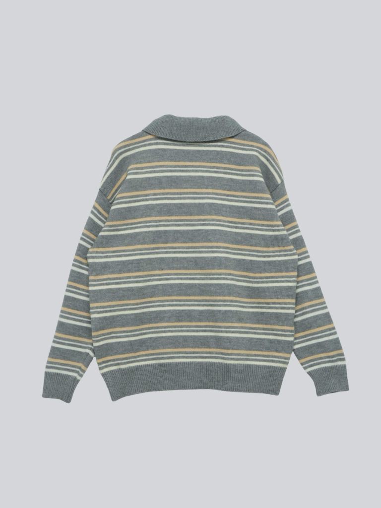 retro stripe collar knit