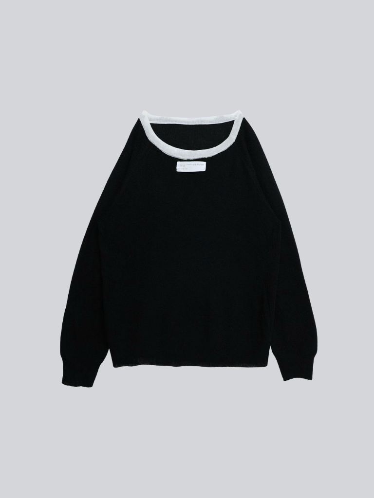 【 10月上旬発送予定 】contrast trim rib knit top