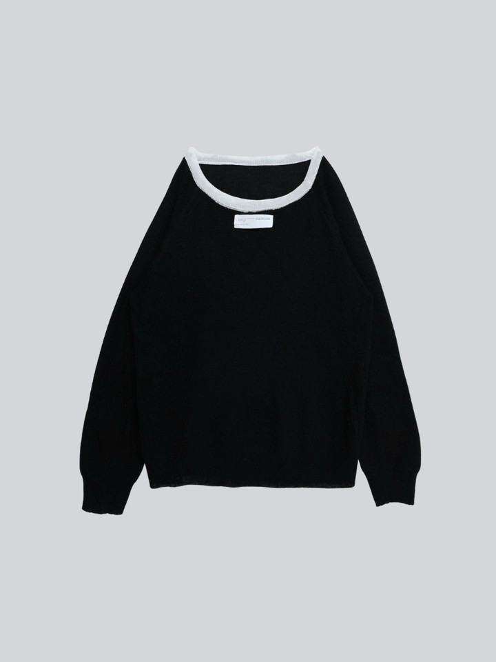 【 10月上旬発送予定 】contrast trim rib knit top