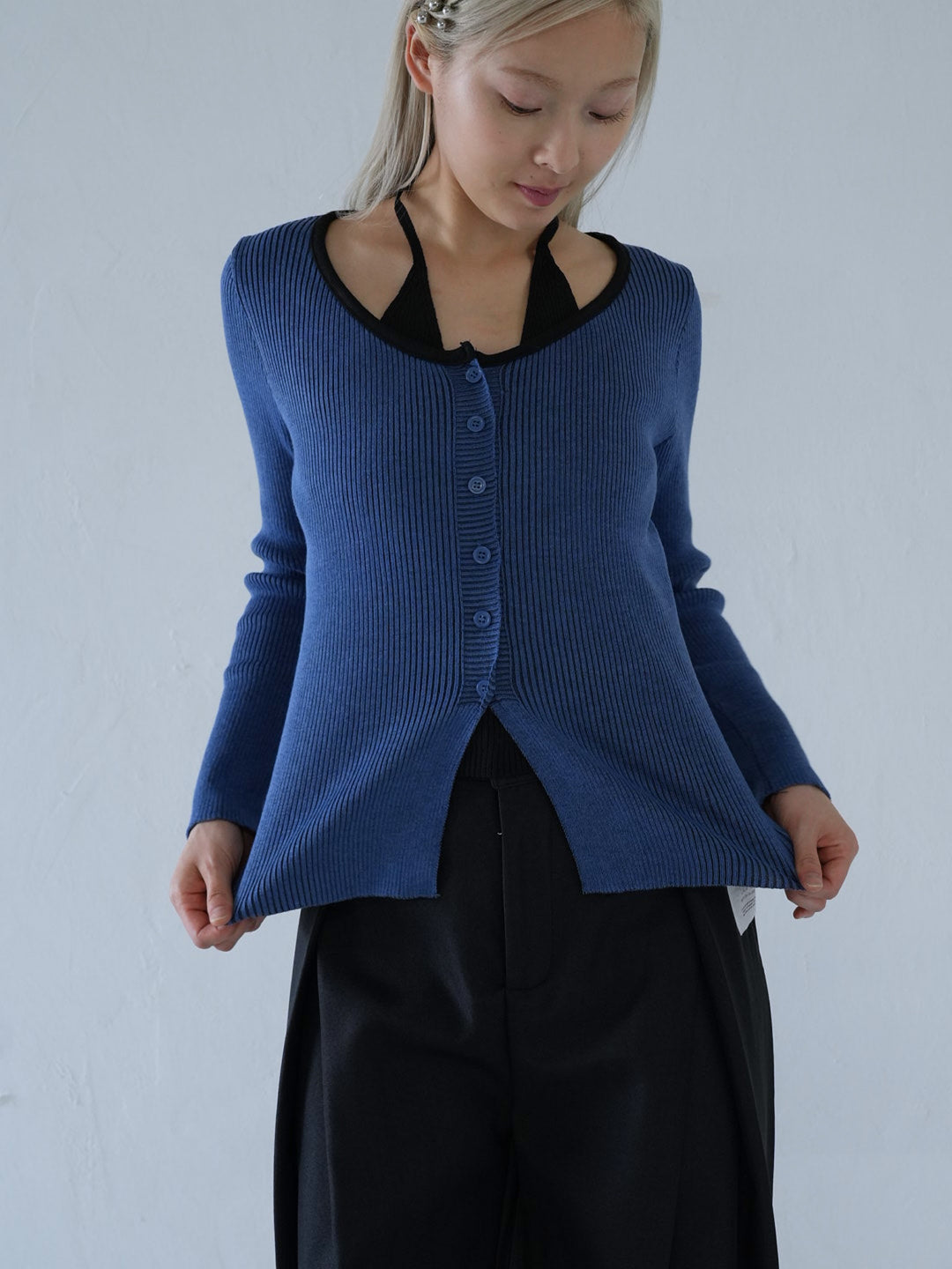 【 10月上旬発送予定 】layered rib knit top