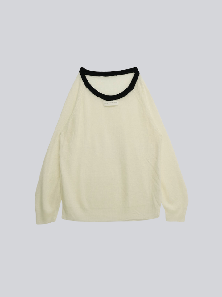 【 10月上旬発送予定 】contrast trim rib knit top
