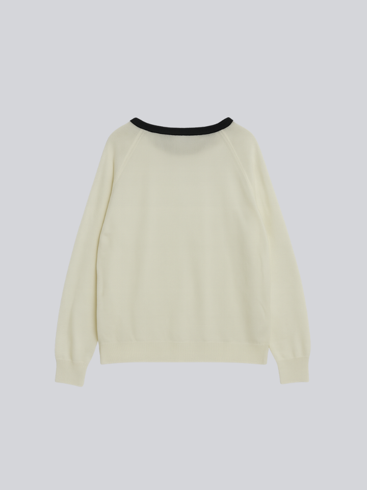 【 10月上旬発送予定 】contrast trim rib knit top