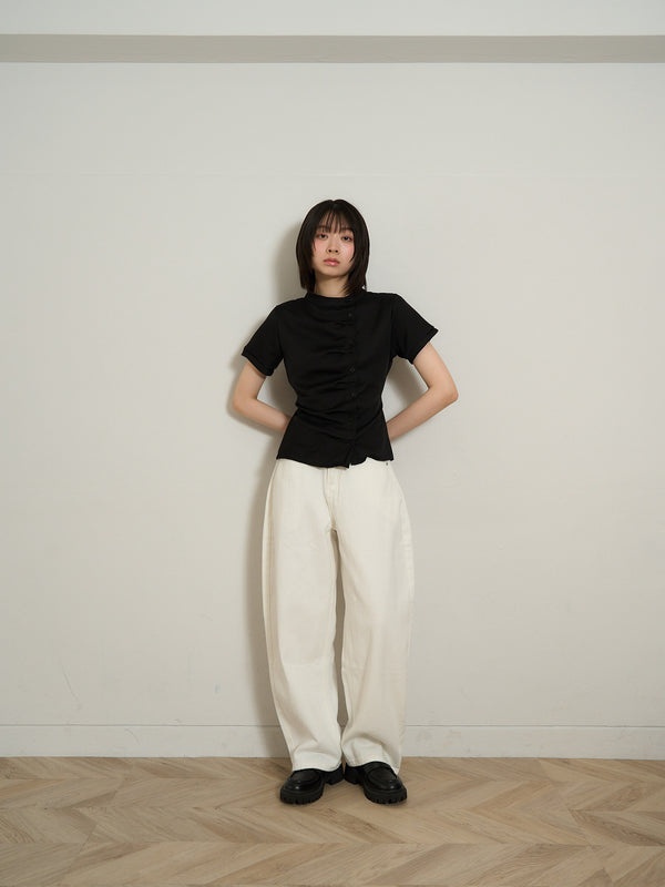 twist button check top