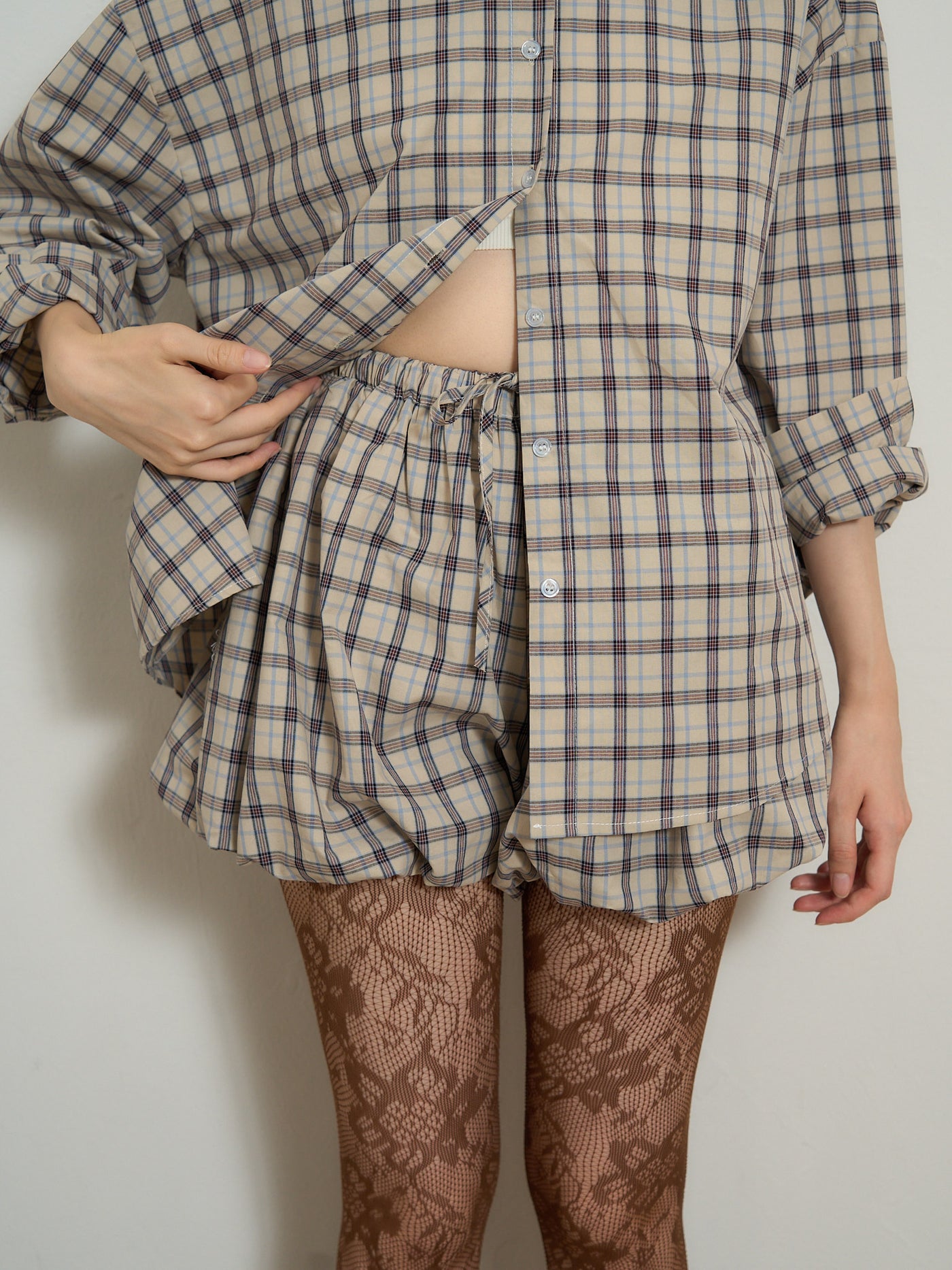 check shirt set
