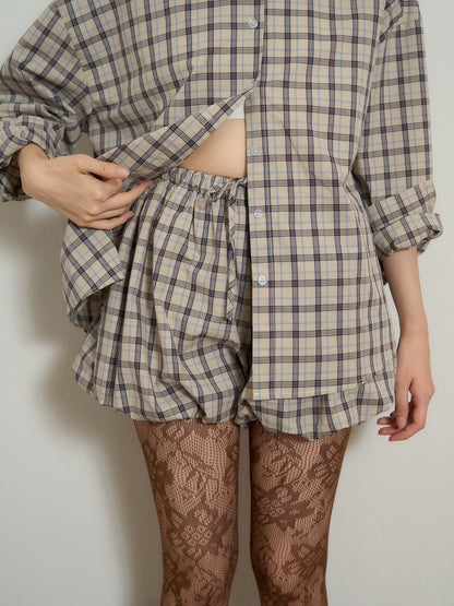 check shirt set