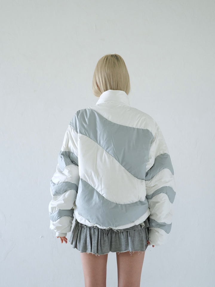 【 11月上旬発送予定 】wave bicolor down jacket