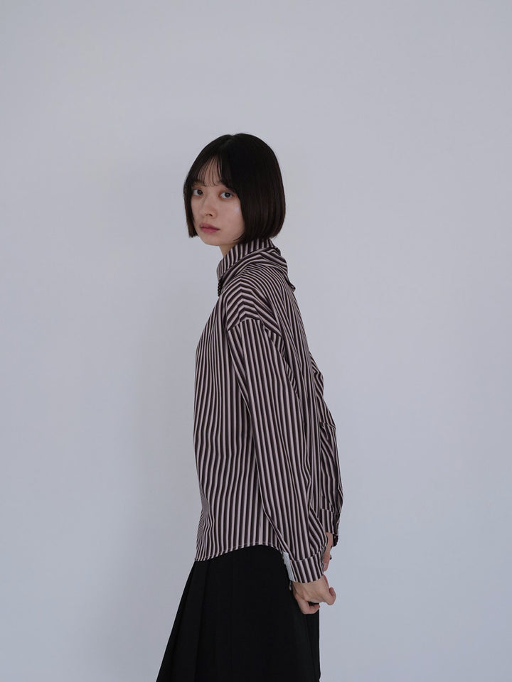 【8月26日発送予定】asymmetric stripe shirt