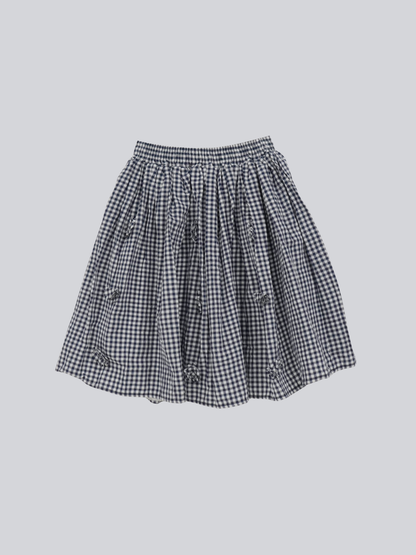 navy check skirt