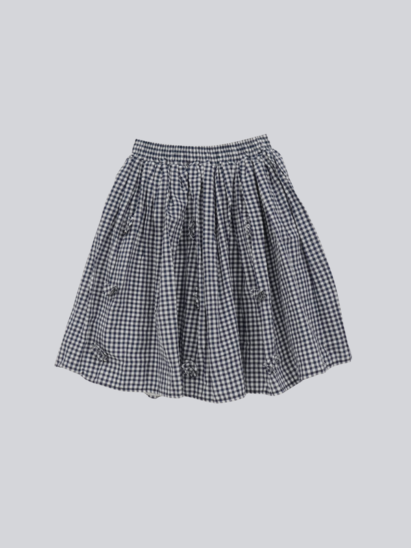 navy check skirt