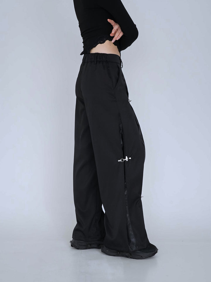double material pin pants