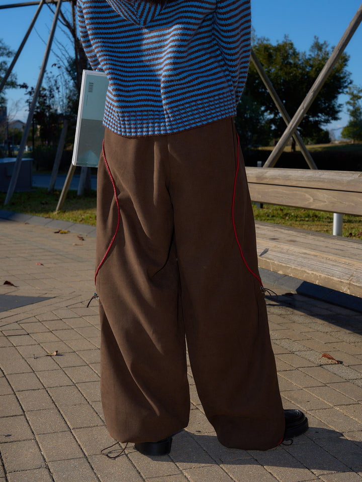 stitch line wide pants