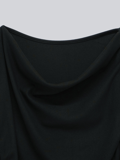 layered check offshoulder tee