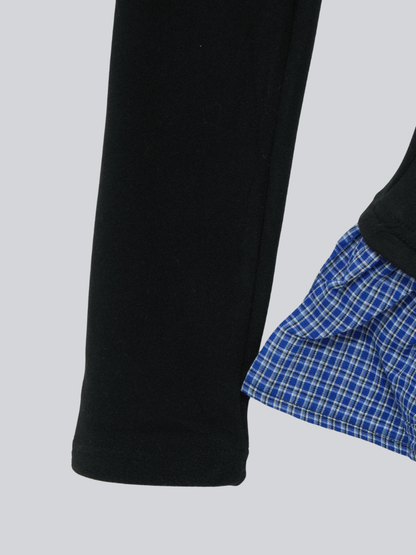 layered check offshoulder tee