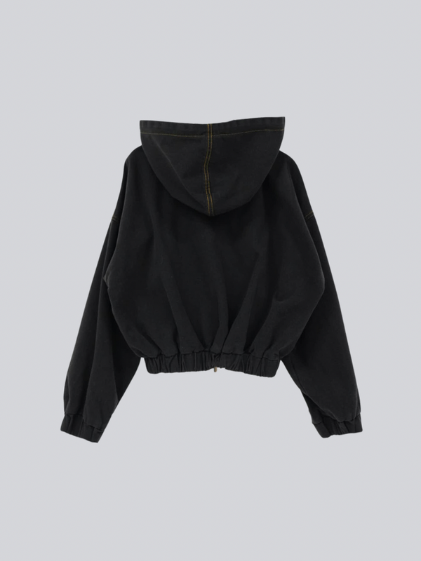 クロップド ジップパーカー 大人カジュアル レディース Uenui