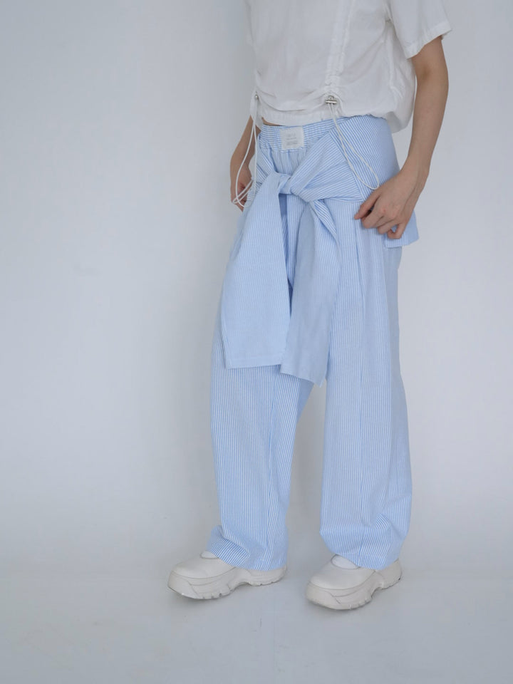 【8月26日発送予定】waist ribbon wide pants
