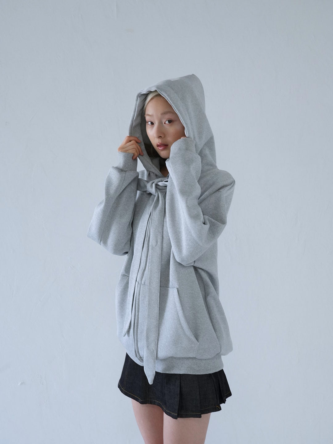 【 10月上旬発送予定 】ribbon zip-up hoodie