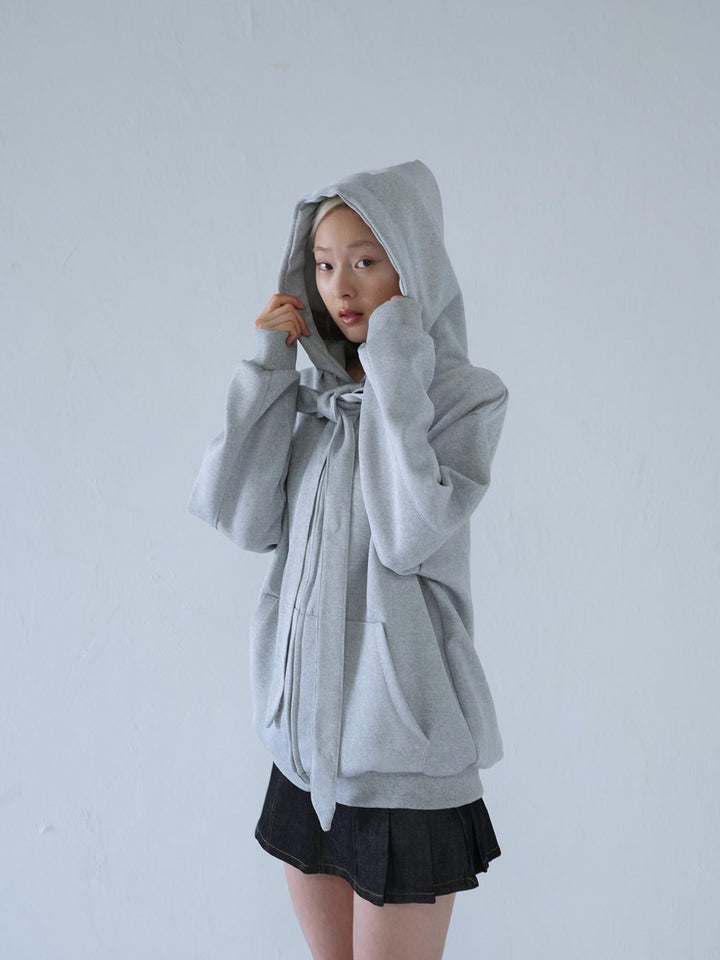【 10月上旬発送予定 】ribbon zip-up hoodie