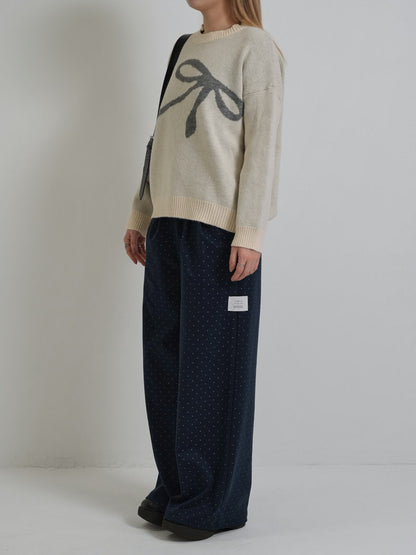 flow diagonally ribbon knit