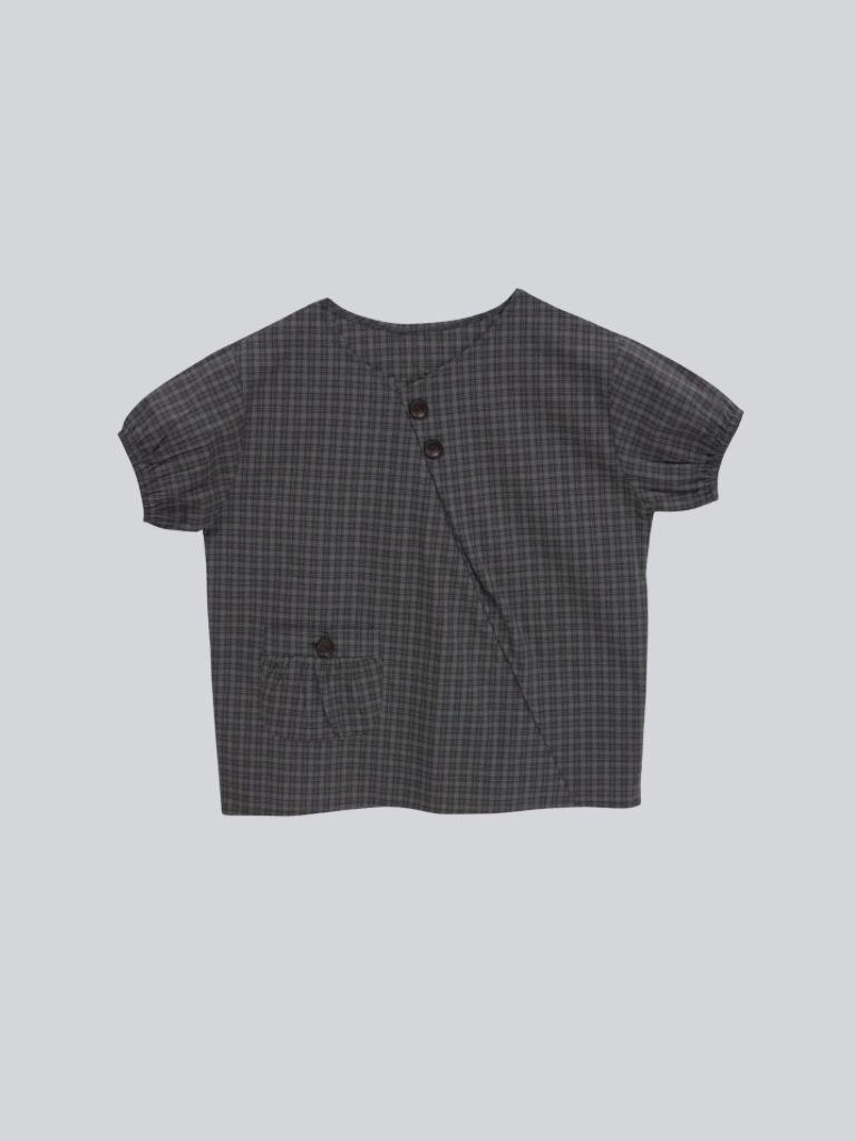 asymmetry check blouse