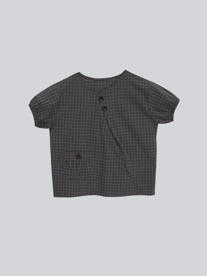 asymmetry check blouse