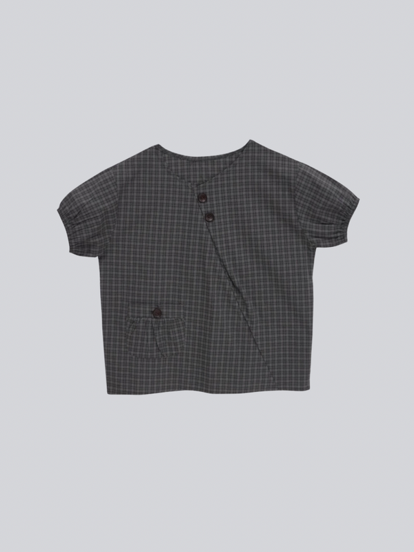 asymmetry check blouse