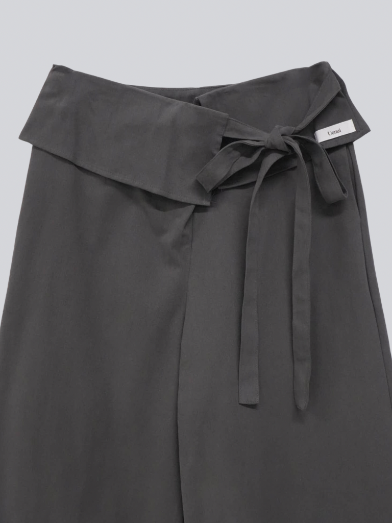wrap layer wide pants