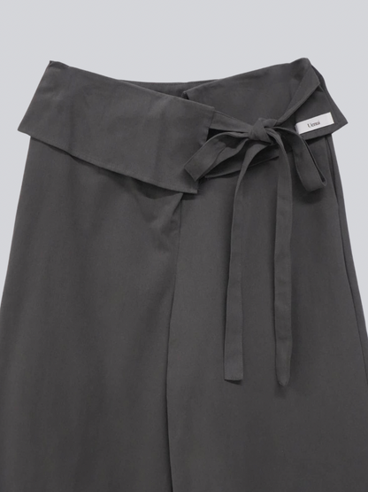 wrap layer wide pants