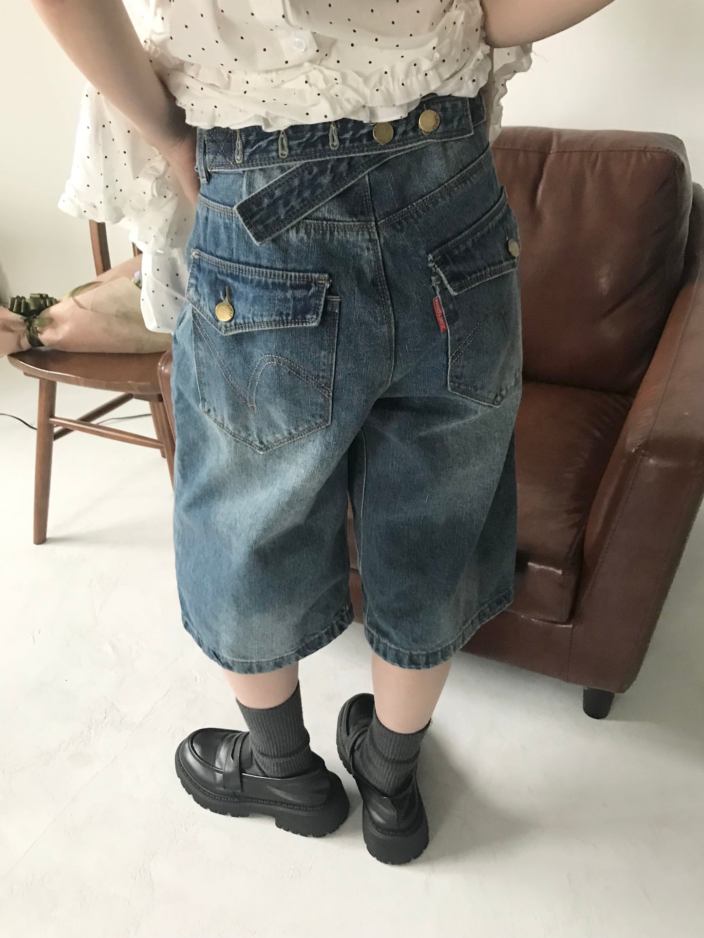 denim bermuda pants