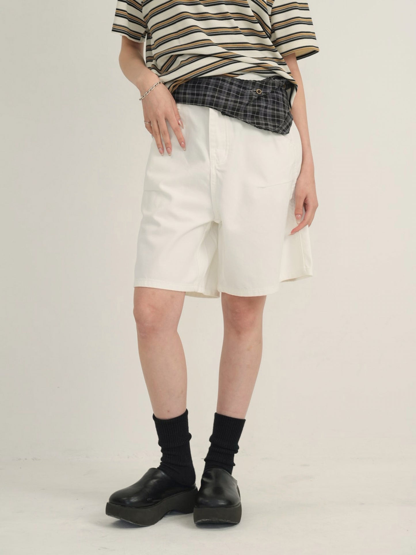 waist check cargo half pants