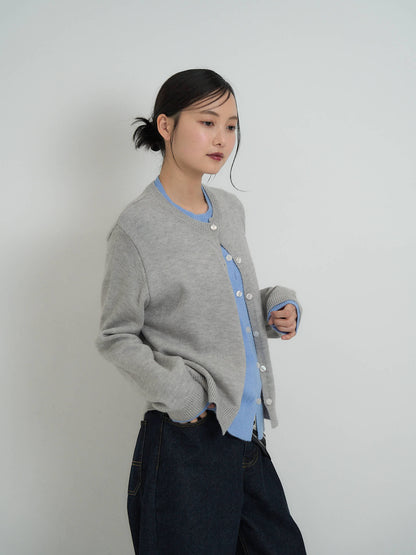 layered knit cardigan
