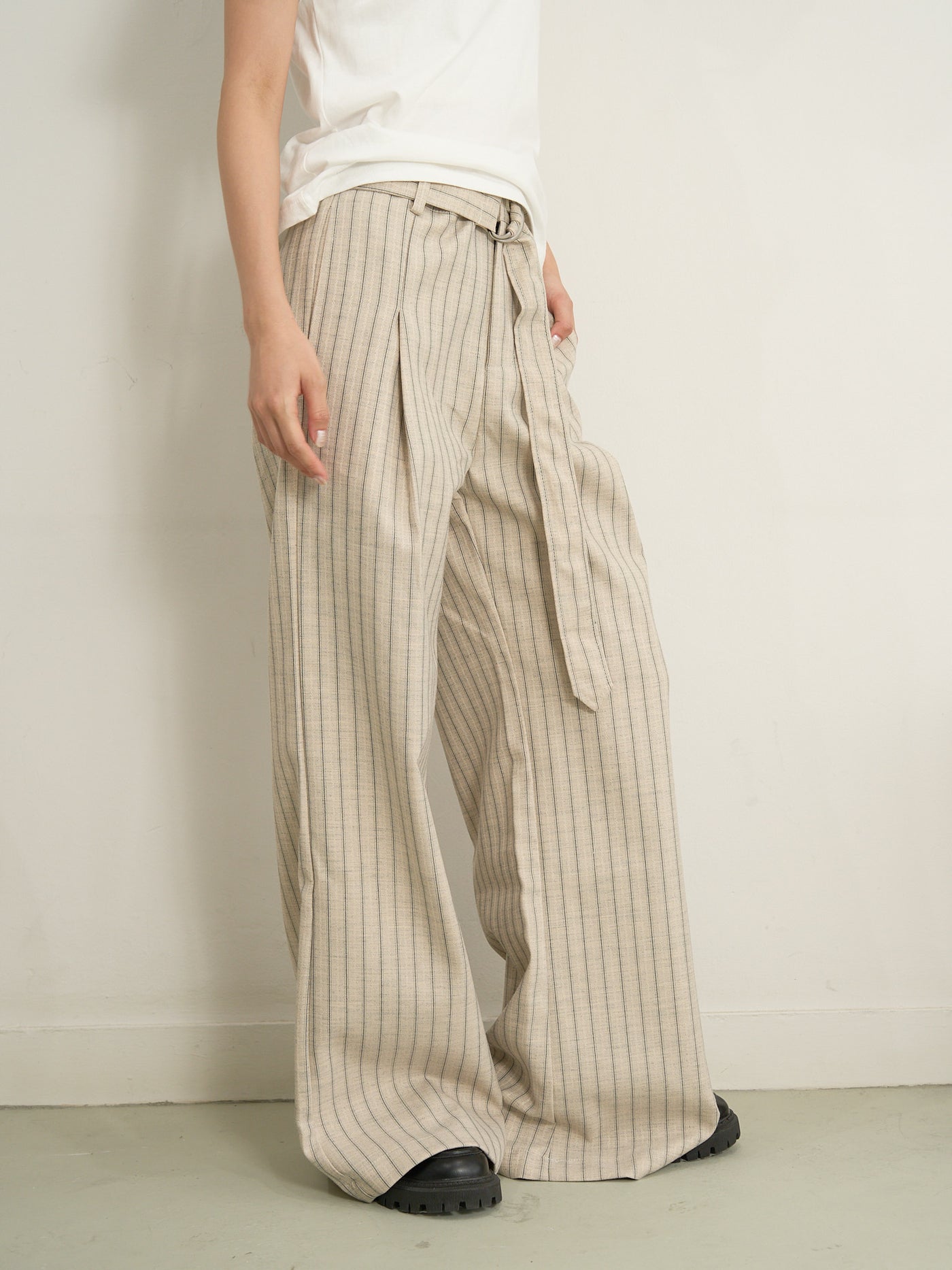 stripe wide pants