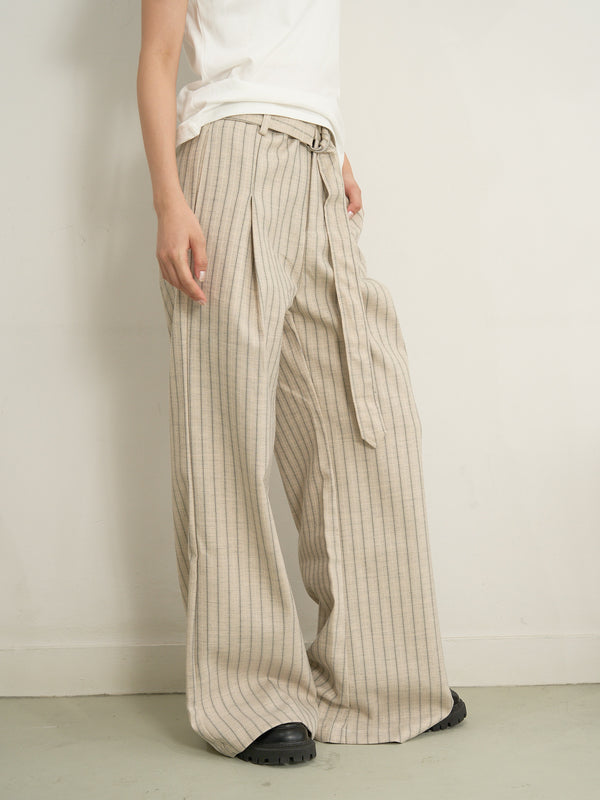 stripe wide pants