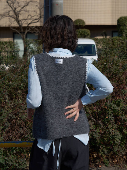 animal knit vest