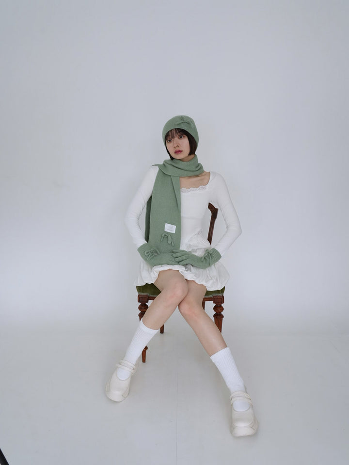 【8月26日発送予定】ribbon knit 3piece set