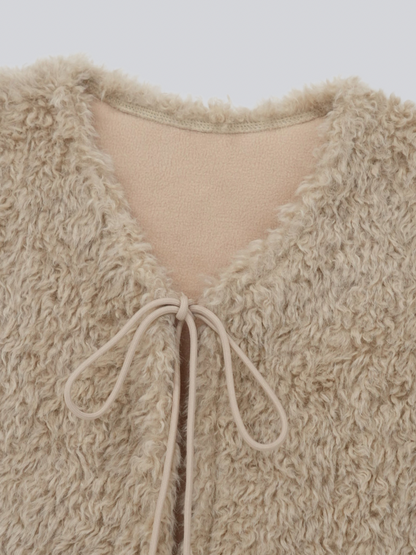 fur knit vest