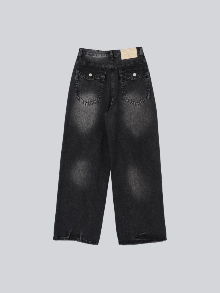 wide flap pocket denim