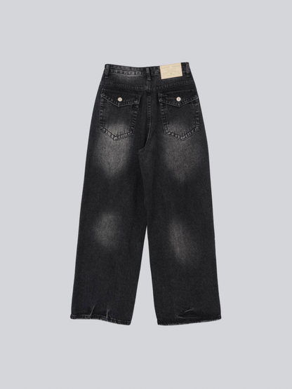 wide flap pocket denim