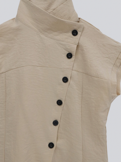 asymmetric collar shirt