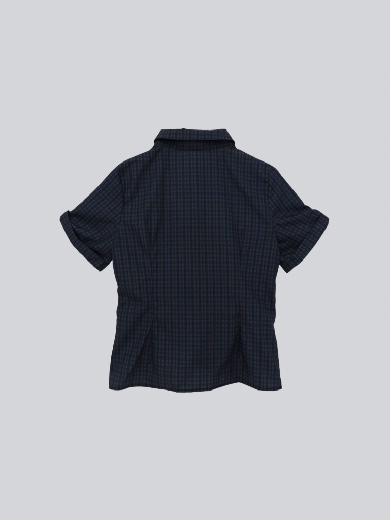 retro check button shirt