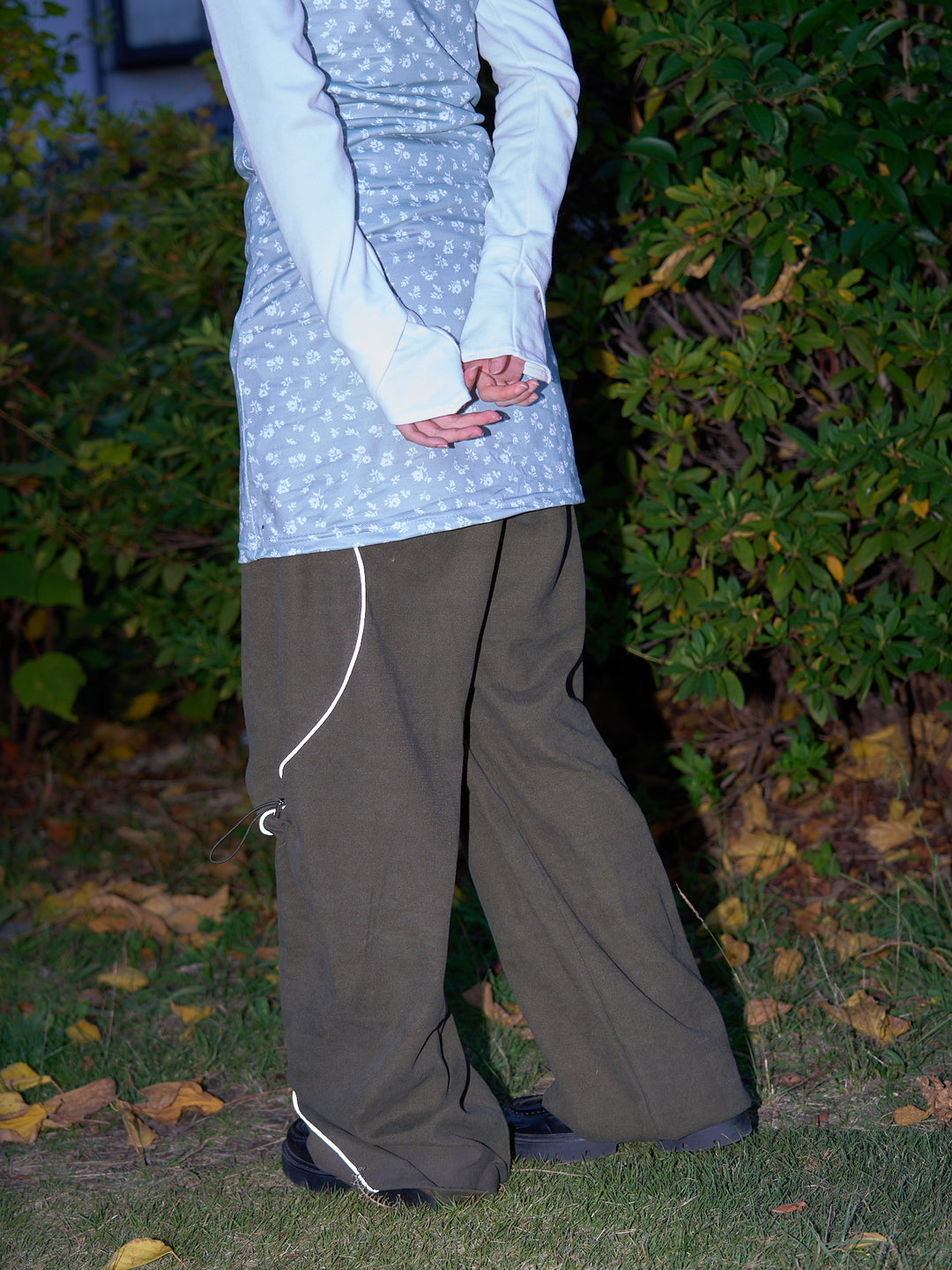 stitch line wide pants