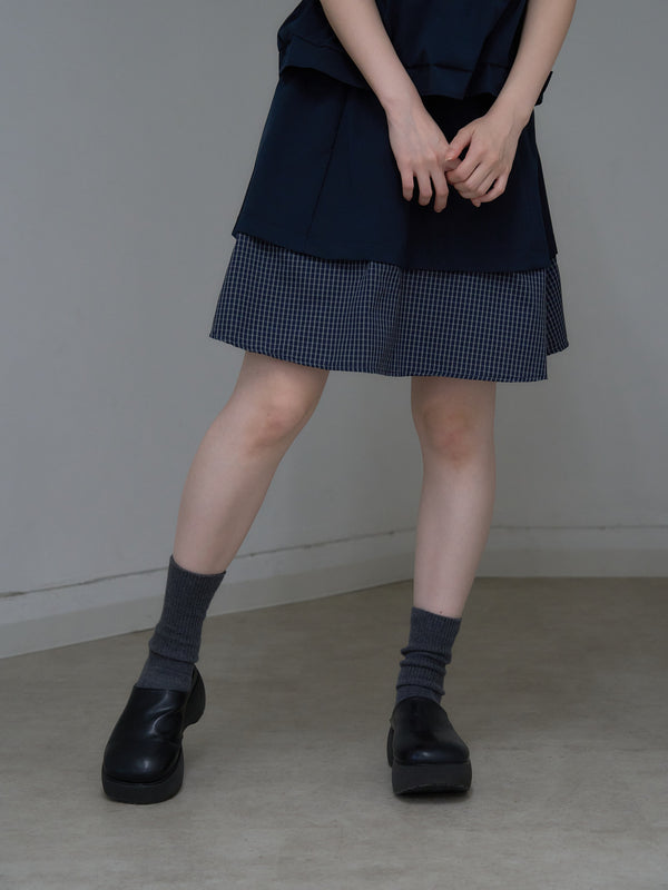 check vest & skirt set